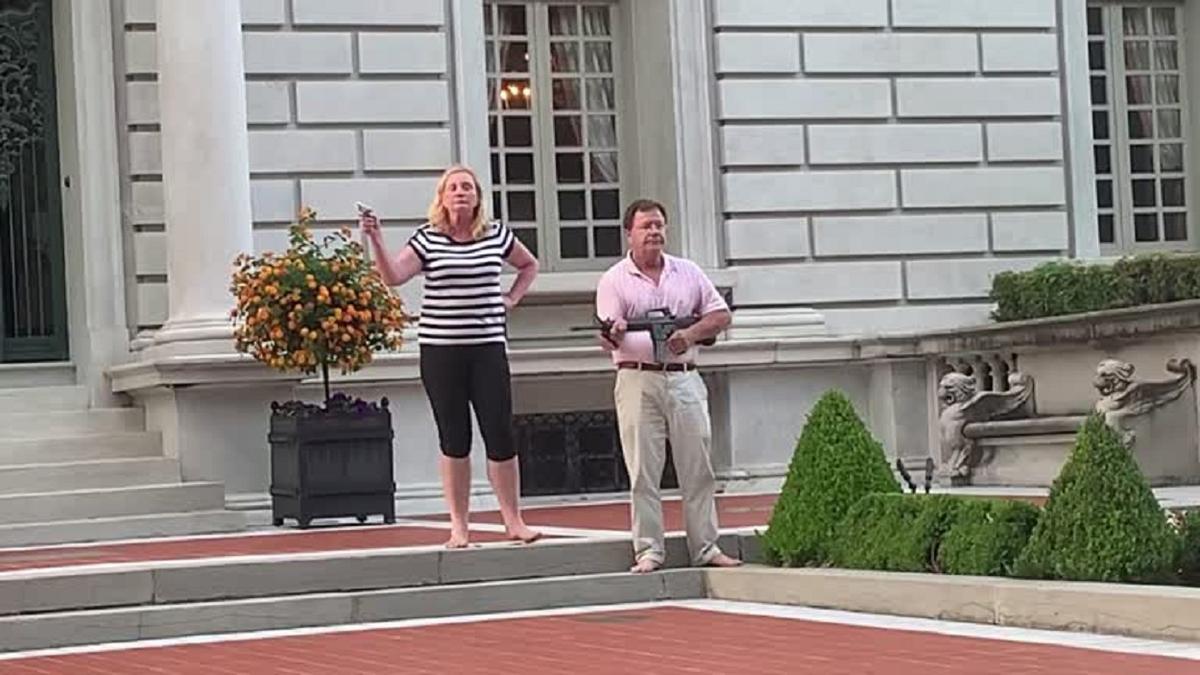 St. Louis Couple Who Brandished Guns Say They Were in Fear for Their Lives