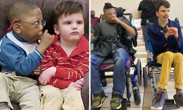 Two Special-Needs Best Friends With Low Life Expectancy Graduate High School Side by Side