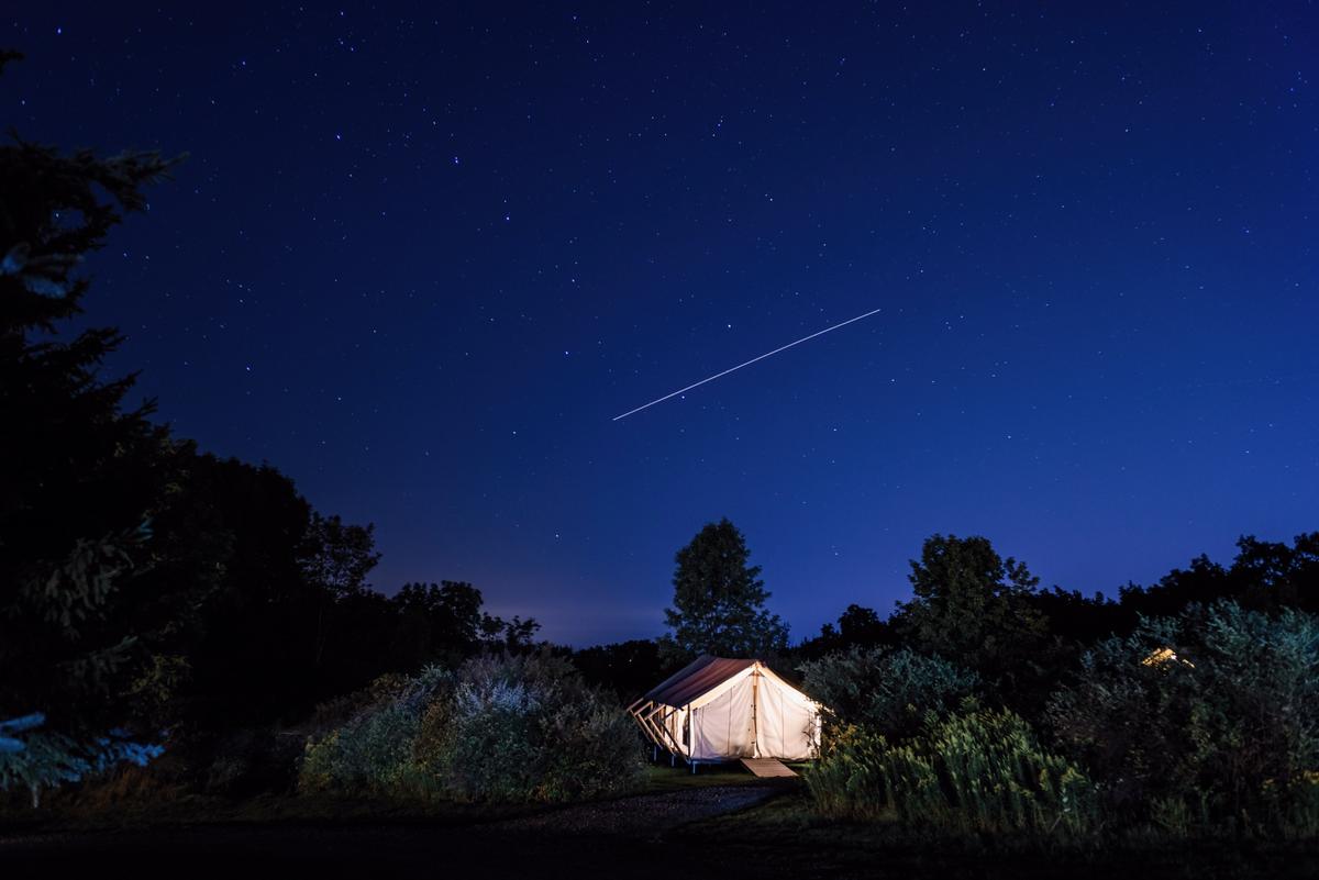 Starry night over Firelight Camps in Ithaca, N.Y. (Kaylyn Leighton and Joe Sinthavong)