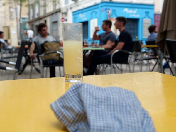 People on a terrace enjoy drinks after French authorities announced that they order cafes and restaurants to shut for two weeks to curb the spread of the coronavirus disease (COVID-19), in Marseille, on Sept. 24, 2020. (Noemie Olive/Reuters)