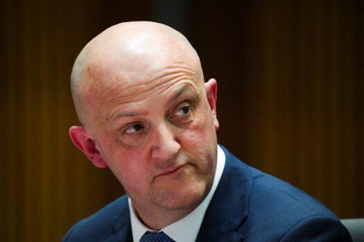 Director-General of the Australian Security Intelligence Organisation (ASIO) Mike Burgess speaks during a Senate inquiry at Parliament House in Canberra, Tuesday, October 20, 2020. (AAP Image/Lukas Coch)