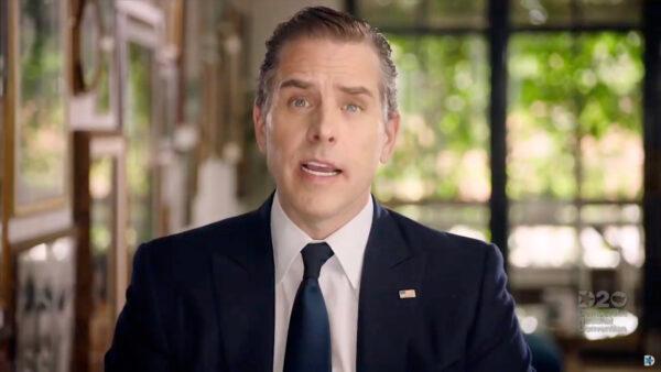In this screenshot from the Democratic National Convention Committee’s livestream of the 2020 Democratic National Convention, Hunter Biden, son of Democratic presidential nominee Joe Biden, addresses the virtual convention on Aug. 20, 2020. (Handout/DNCC via Getty Images)