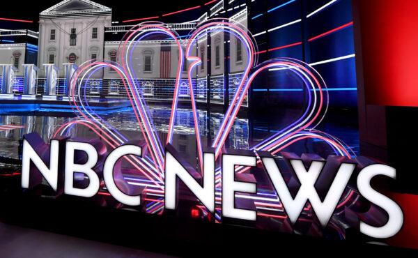 The NBC News logo in Las Vegas, on Feb. 18, 2020. (Ethan Miller/Getty Images)