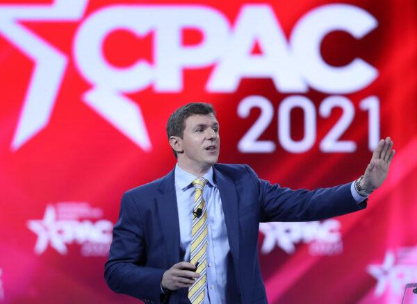 James O'Keefe, president of Project Veritas, addresses the Conservative Political Action Conference (CPAC) held in the Hyatt Regency in Orlando, Fla., on Feb. 26, 2021. (Joe Raedle/Getty Images)