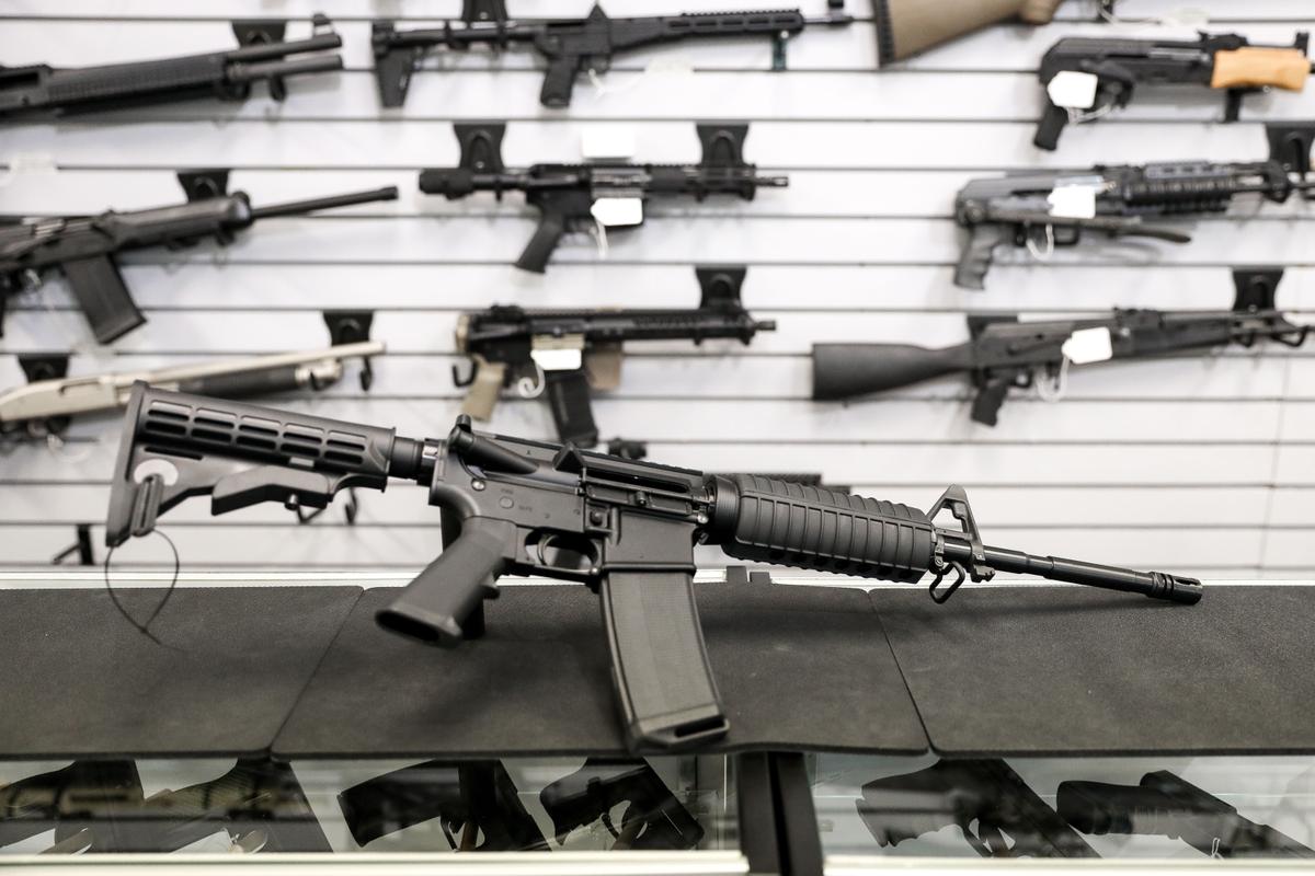 A rifle at a gun shop in Richmond, Va., on Jan. 13, 2020. (Samira Bouaou/The Epoch Times)
