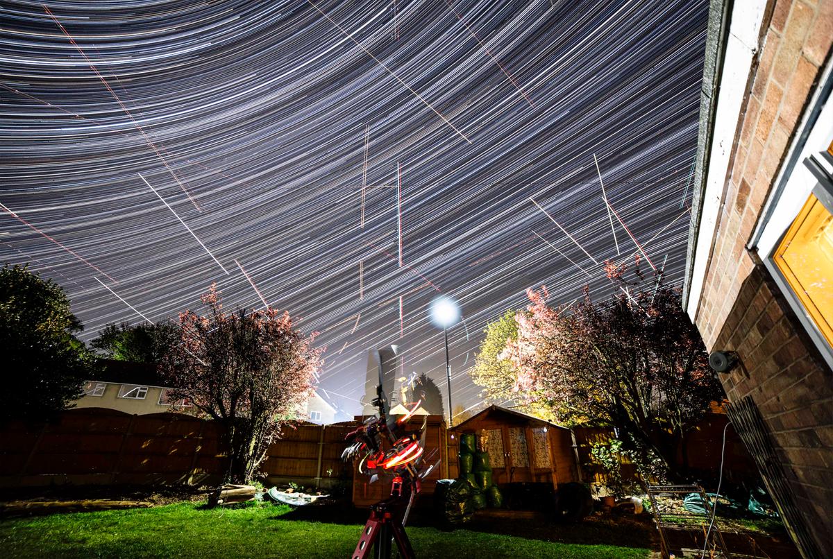 A time-lapse photo from Syed's back garden. (Caters News)