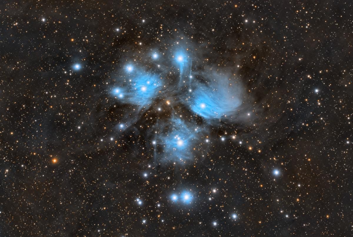 The Pleiades, also known as the Seven Sisters, and Messier 45, an open star cluster. (Caters News)