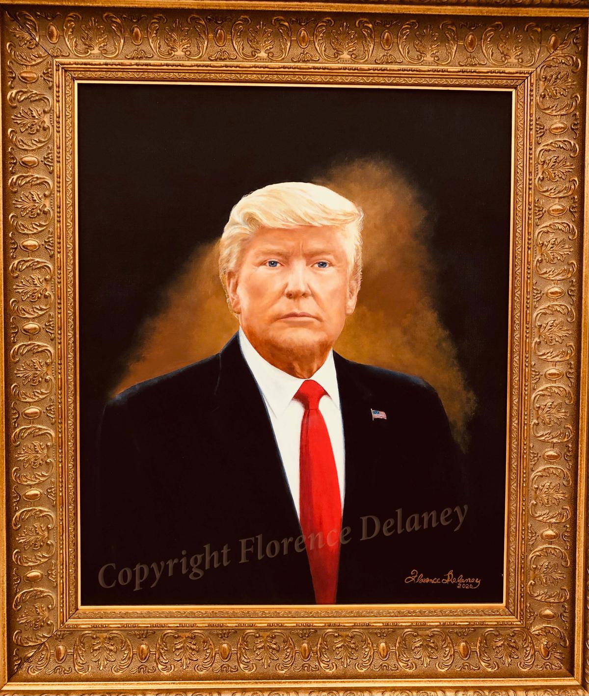 A portrait of Donald J. Trump by Florence Delaney. (Courtesy of Mona Shray)