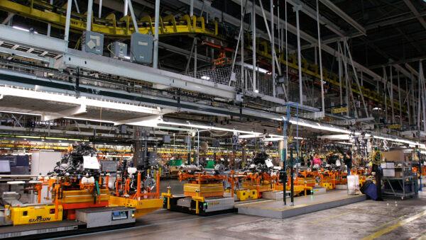 The interior of the General Motors Detroit Hamtramck Assembly Plant is shown in Hamtramck, Mich., on Oct. 11, 2011. (Bill Pugliano/Getty Images)