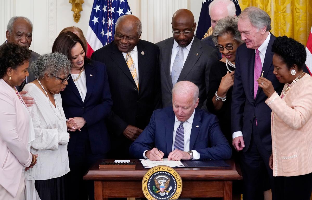 Biden Signs Bill Making Juneteenth a Federal Holiday