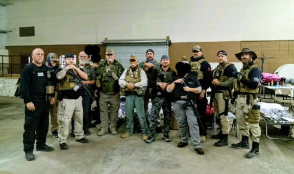 Members of the Patriots for America militia in Kinney County, Texas, in Oct. 2021. (Courtesy of Sam Hall)