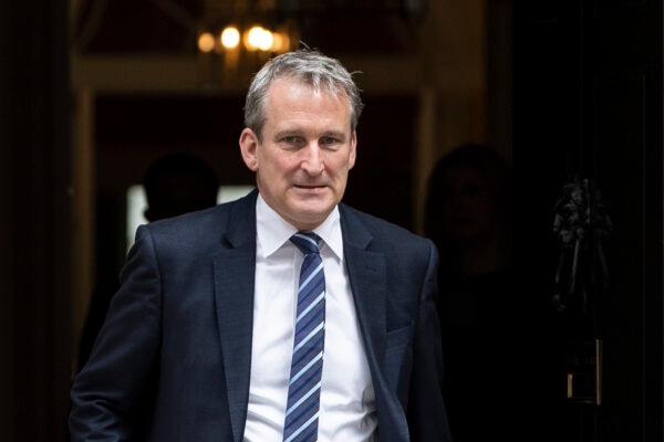 Damian Hinds, then UK Education Secretary, leaves 10 Downing Street after the weekly Cabinet Meeting on July 9, 2019. (Dan Kitwood/Getty Images)