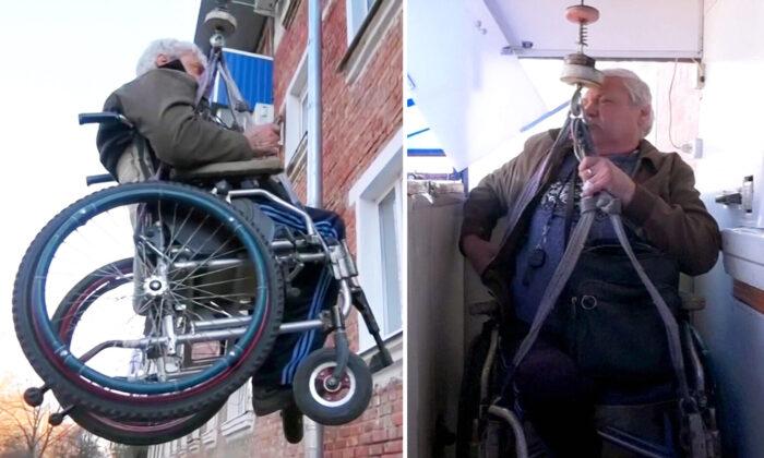 Man Who Lost Leg in Car Accident Builds Own Cable Lift for 3rd-Story Apartment Powered by the Sun