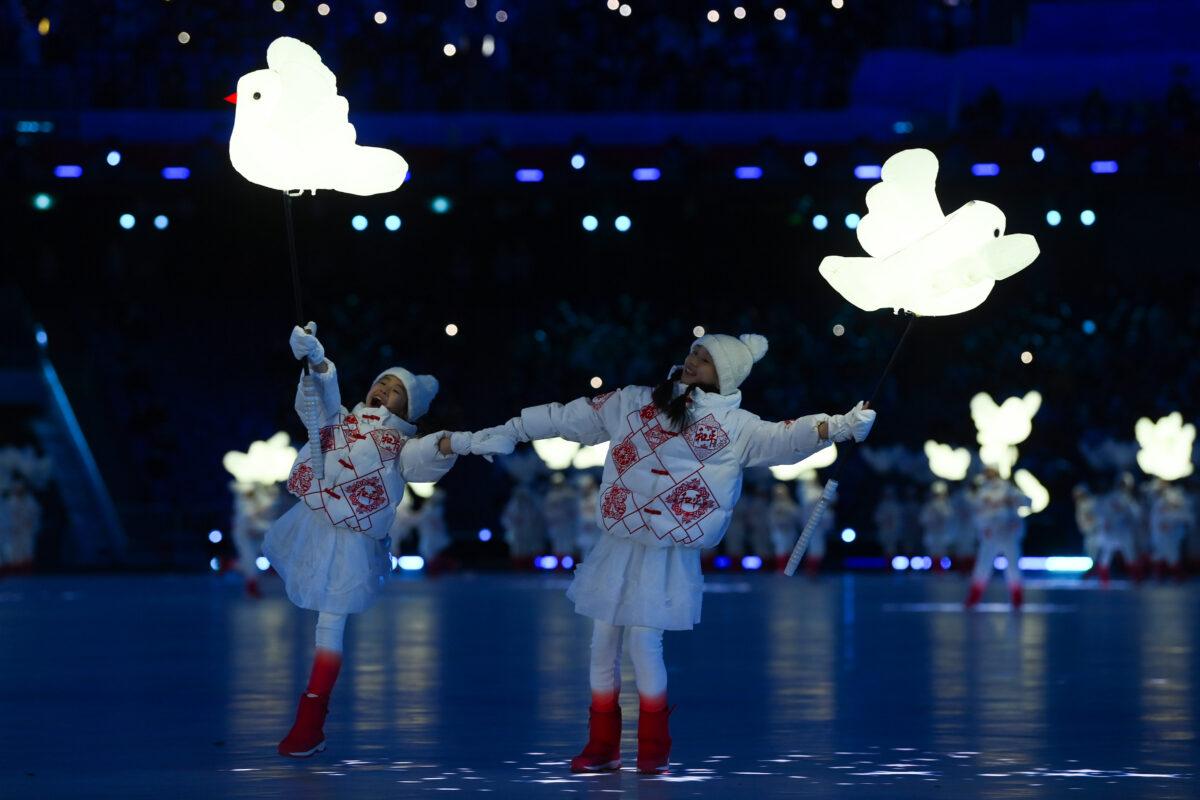 Performers are seen during the Opening Ceremony of the 2022 Winter Olympic Games at the Beijing National Stadium on Feb. 04, 2022. (David Ramos/Getty Images)