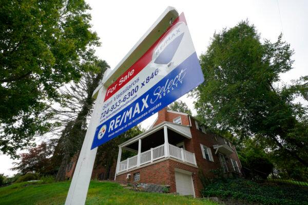 A home for sale in Mount Lebanon, Pa., on Sept. 21, 2021. (Gene J. Puskar/AP Photo)