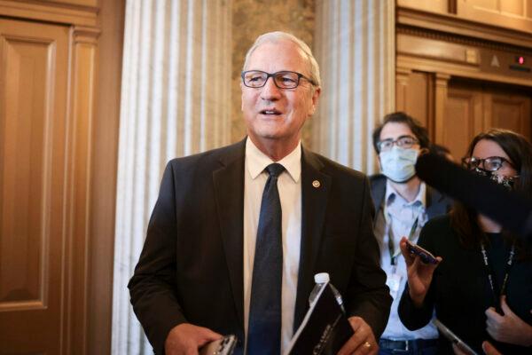Sen. Kevin Cramer (R-N.D.) speaks to reporters at the U.S. Capitol in Washington on Oct. 6, 2021. (Anna Moneymaker/Getty Images)