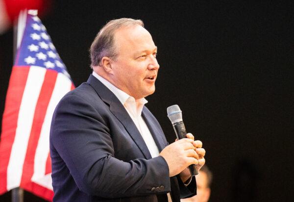 Congressional candidate Scott Baugh speaks in Huntington Beach, Calif., on Oct. 27, 2022. (John Fredricks/The Epoch Times)