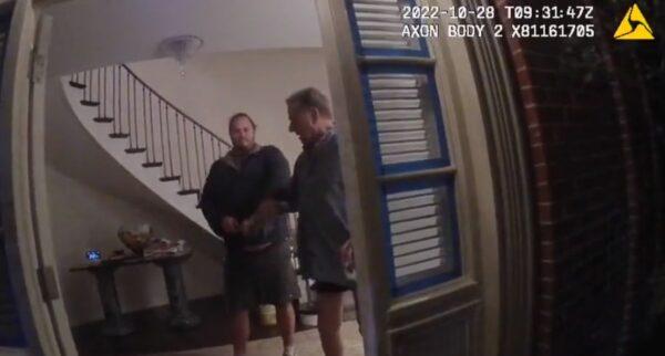 Authorities on Friday released police bodycamera footage showing Paul Pelosi being attacked in his home last October. (San Francisco Police Department)
