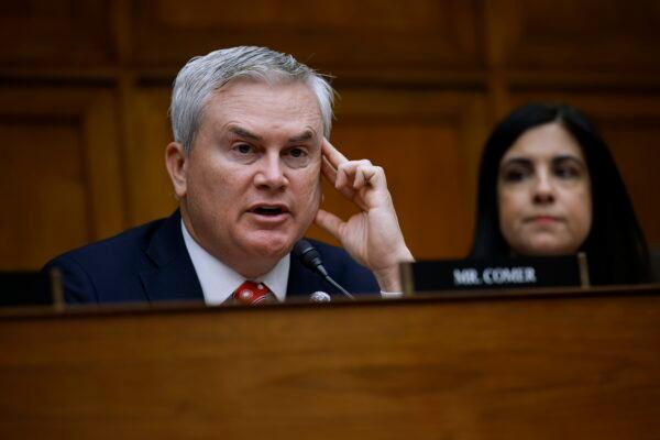 House Oversight Committee Chairman James Comer (R-Ky.) questions witnesses during the first public hearing of the House Select Subcommittee on the Coronavirus Pandemic in the Rayburn House Office Building on Capitol Hill in Washington on March 8, 2023. (Chip Somodevilla/Getty Images)