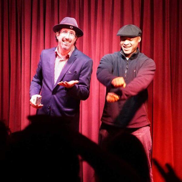 Magician Jay Alexander plays a fun game with audience member. (Courtesy of Marrakech Magic Theater)