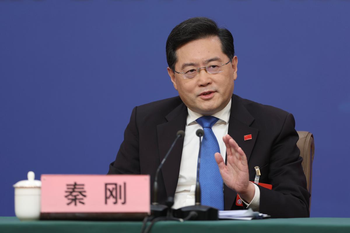 China's then-Foreign Minister Qin Gang attends a press conference at the Media Center in Beijing on March 7, 2023. (Lintao Zhang/Getty Images)