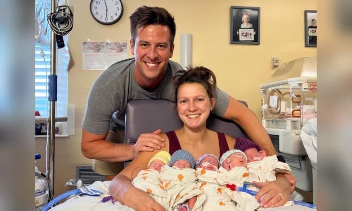 Young Parents Welcome Quintuplets Home After 11-Week NICU Stay: ‘So Many Prayers Answered’