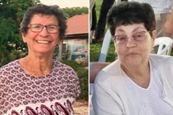 Yocheved Lifshitz, 85 (L), and Nurit Cooper, 79, who were held as hostage by Hamas terrorists, in these undated handout photo combination. (Hostages and Missing Families Forum via AP)