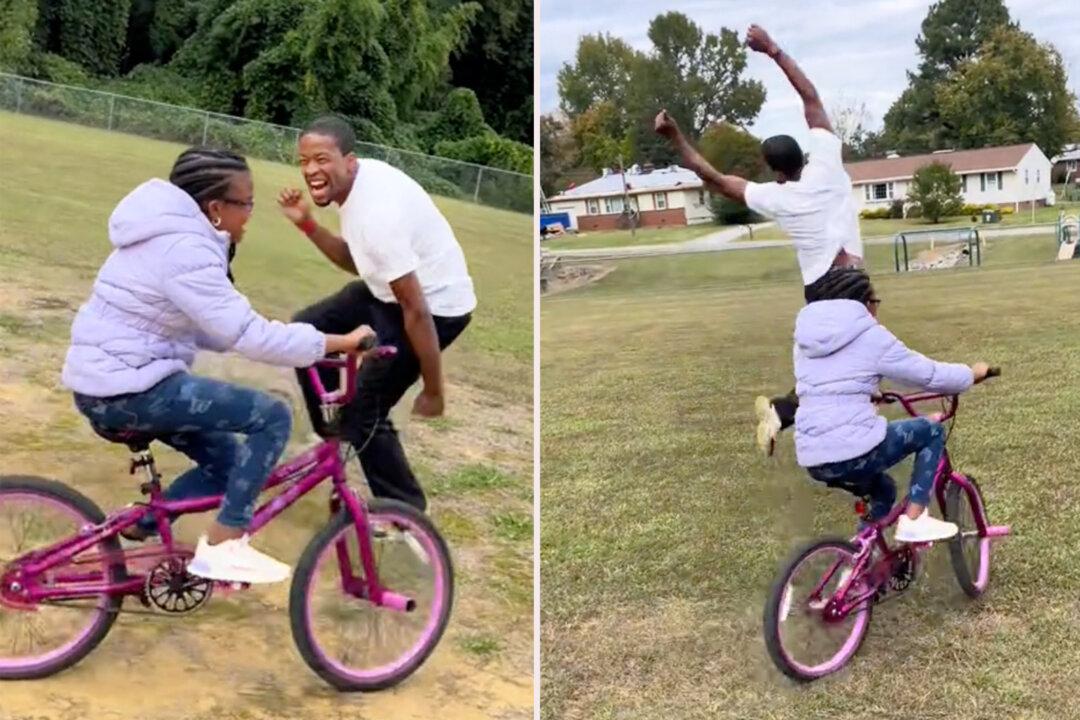 ‘That’s My Girl!’ Proud Dad Goes ‘Crazy’ When Blind Daughter Rides Bike for First Time: VIDEO