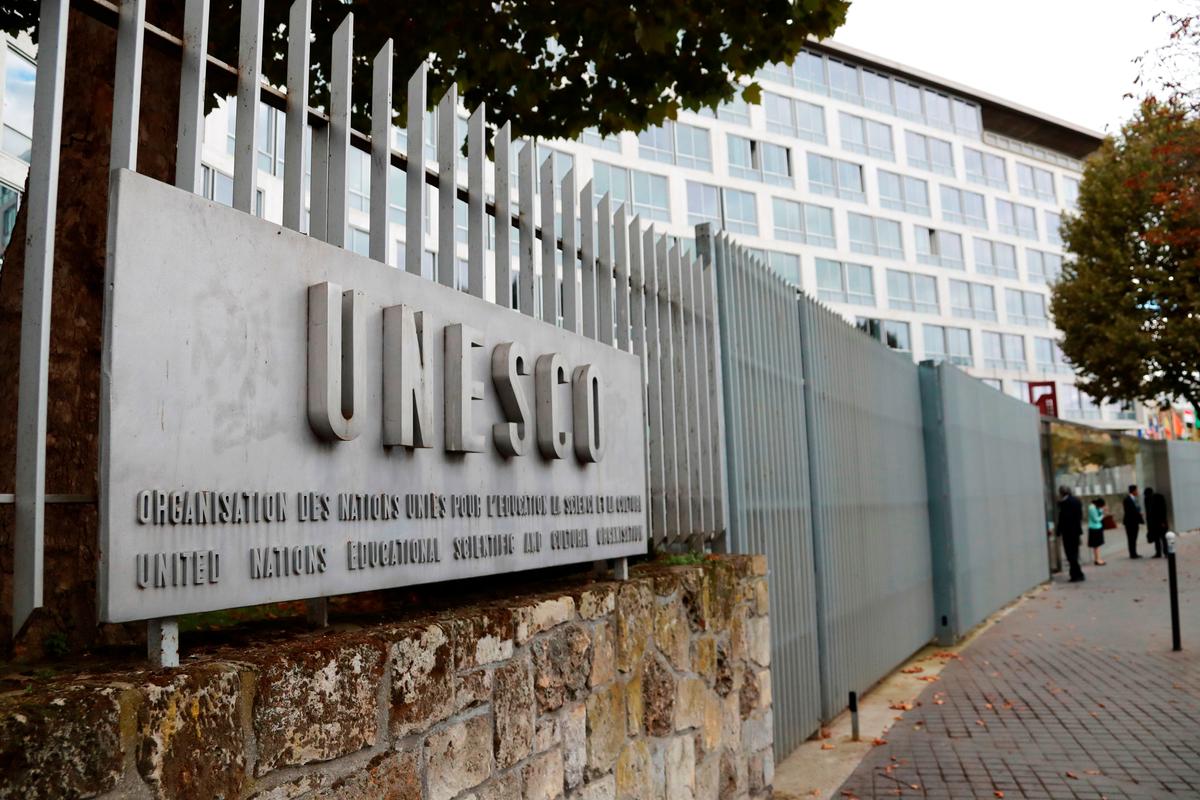 The U.N. Educational, Scientific, and Cultural Organisation (UNESCO) headquarters in Paris on Oct. 12, 2017. The agency recently revealed a plan to regulate social media and online communications. (Jacques Demarthon/AFP via Getty Images)