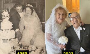 Nonagenarian Couple Dress Up as Bride and Groom to Celebrate Their 64th Wedding Anniversary