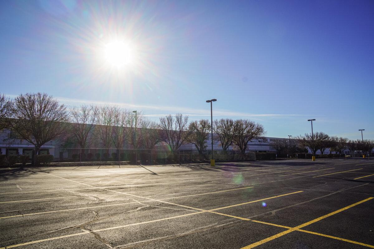 A view of the former Kmart distribution facility that could become a Gotion battery plant in Manteno, Ill., on Dec. 13, 2023. (Nathan Worcester/The Epoch TImes)