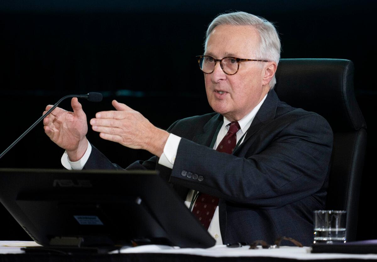 Former CSIS Director Richard Fadden speaks as he participates in a panel at the Public Inquiry into Foreign Interference in Federal Electoral Processes and Democratic Institutions, in Ottawa on Jan. 31, 2024. (The Canadian Press/Adrian Wyld)