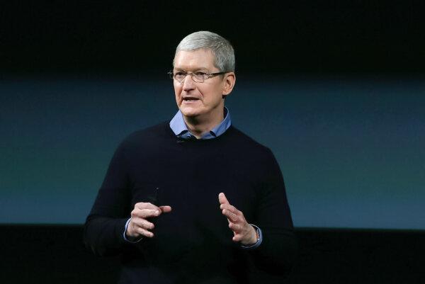 Apple CEO Tim Cook speaks during an Apple special event at Apple headquarters in Cupertino, Calif., in a file photo. (Justin Sullivan/Getty Images)