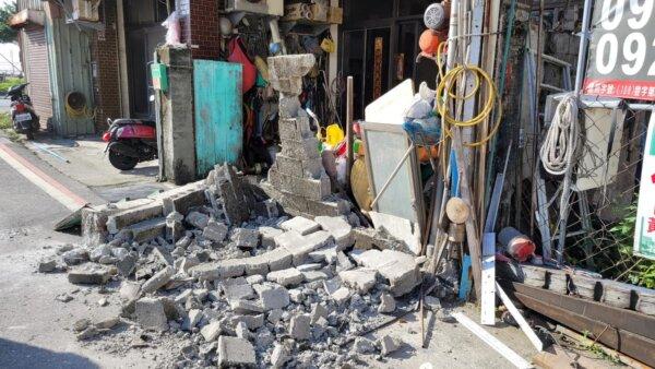 Earthquake damage in Hualien city, Taiwan, on April 3, 2024. (Courtesy of local residents)