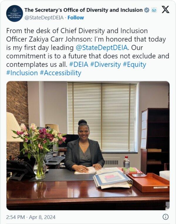 (<a href="https://twitter.com/StateDeptDEIA/status/1777409638129889348">The Secretary's Office of Diversity and Inclusion/X</a>)