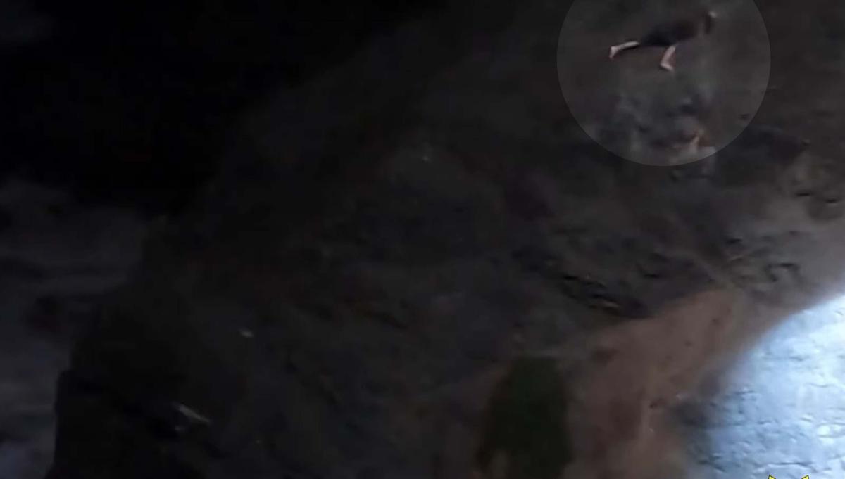 Footage from Deputy Matelli's camera as he approaches the young man stranded on the cliff. (Courtesy of Sonoma County Sheriff's Department)