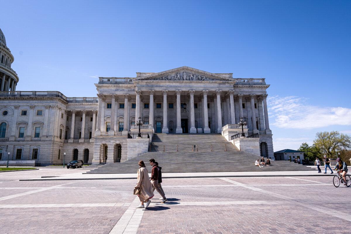 The Senate side of the U.S. Capitol, on April 8, 2024. (Madalina Vasiliu/The Epoch Times)