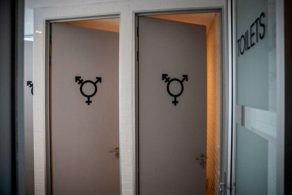 Gender neutral toilets are seen inside the Queer Wellness Centre in Johannesburg, on March 11, 2020. (Michele Spatari/AFP via Getty Images)