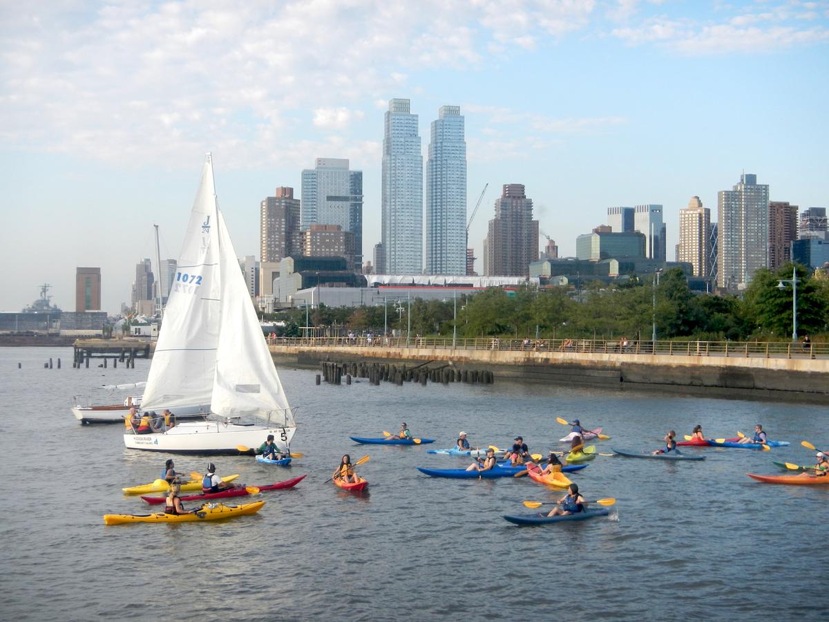 Manhattan Kayak Co.'s guided tours often include narration about the history, architecture, and ecology of the areas paddled, offering participants a unique perspective on the city. (Courtesy of Manhattan Kayak Co.)