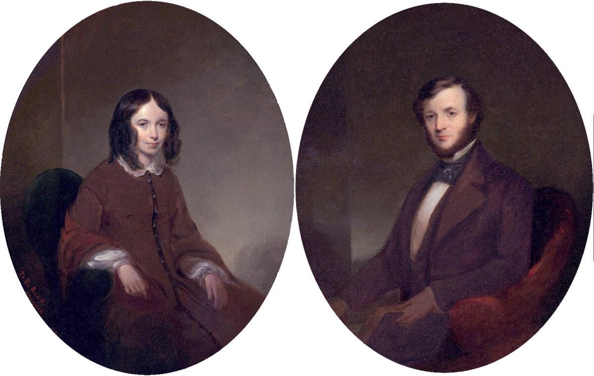Portraits of Elizabeth Barrett Browning and Robert Browning, 1853, by Thomas Buchanan Read. (Public Domain)