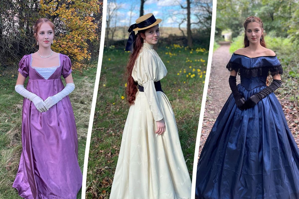 Eleanor Shenderey, 16, has crafted several gowns and outfits in the style of various historical periods. (SWNS)