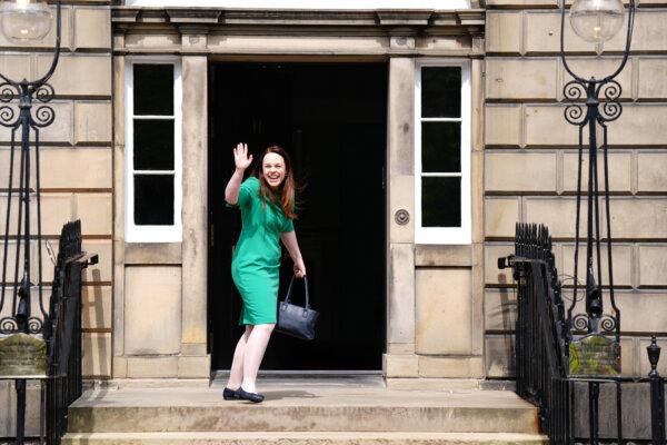 Kate Forbes arrives for talks with First Minister John Swinney at Bute House in Edinburgh, Scotland on May 8, 2024. (Jane Barlow/PA Wire)