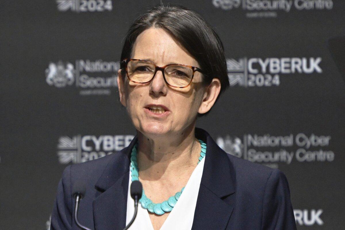 Anne Keast-Butler, director of GCHQ, speaks during the CYBERUK 2024 at Birmingham ICC Arena in Birmingham, England, on May 14, 2024. (Matthew Horwood for CYBERUK via Getty Images)