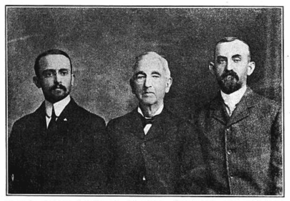 (L–R) P. Morgan Fussell, C. Jacob Fussell, and M. T. Fussell in a 1905 portrait for an issue of the Ice Cream Trade Journal. (Public Domain)