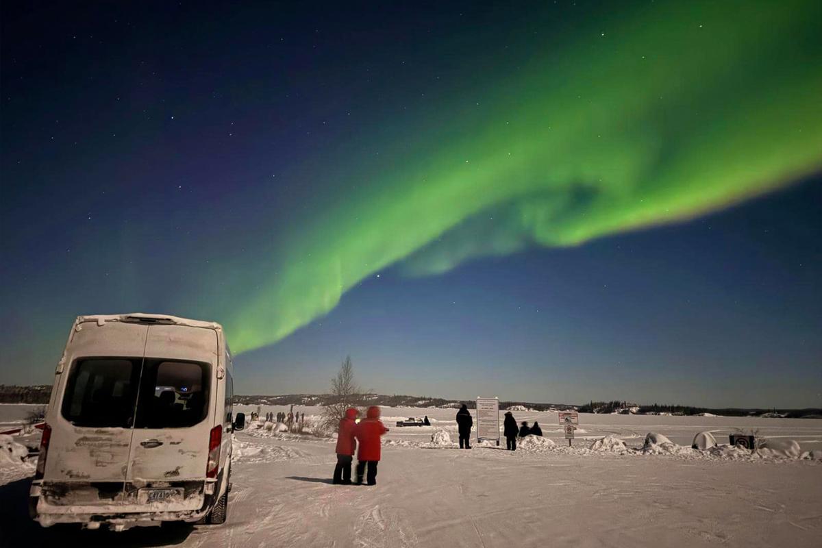 An aurora during cold weather near Yellowknife in December. (Courtesy of Joe Buffalo Child)