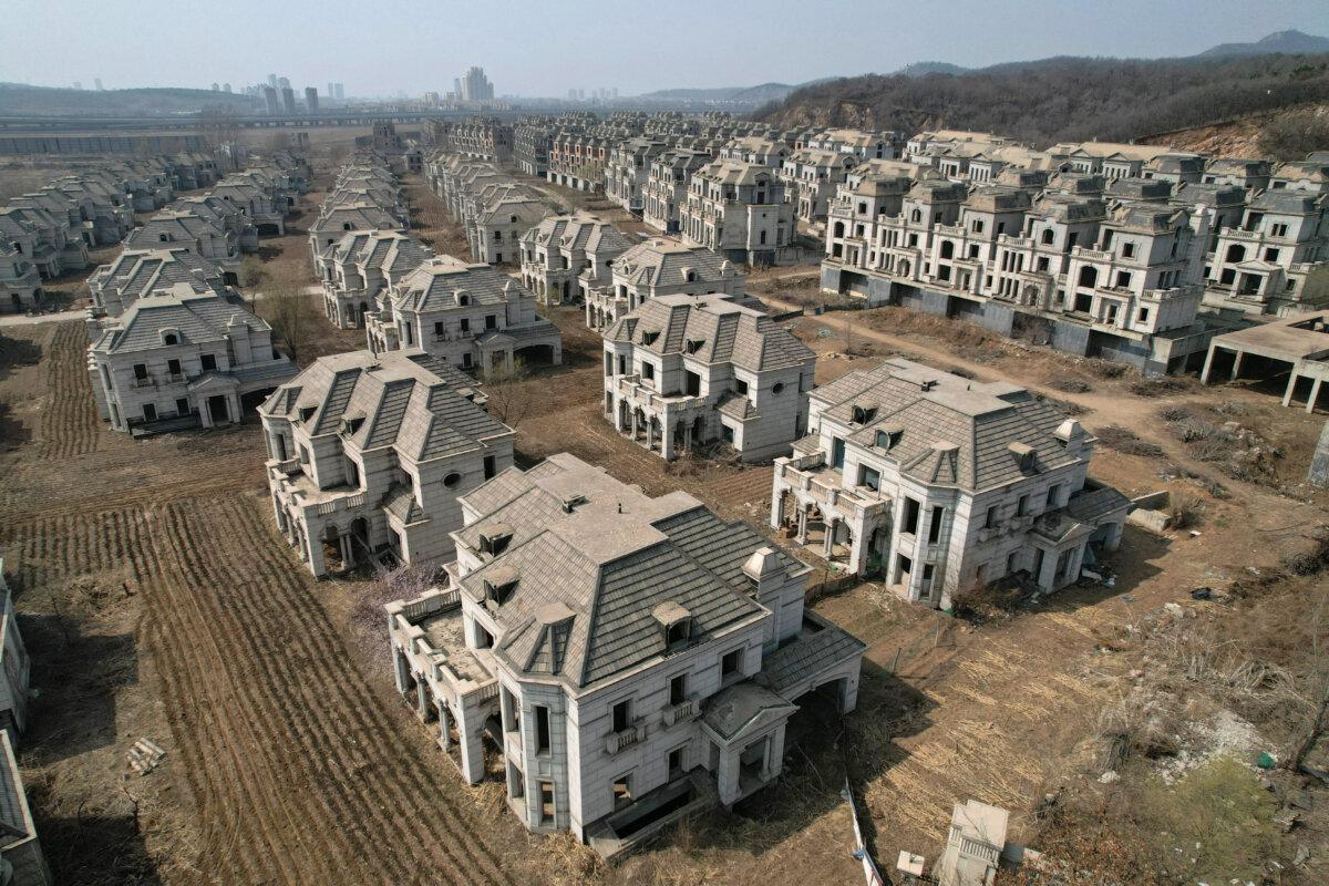 Deserted villas in a suburb of Shenyang in China's northeastern Liaoning province, on March 31, 2023 (Jade Gao /AFP via Getty Images)