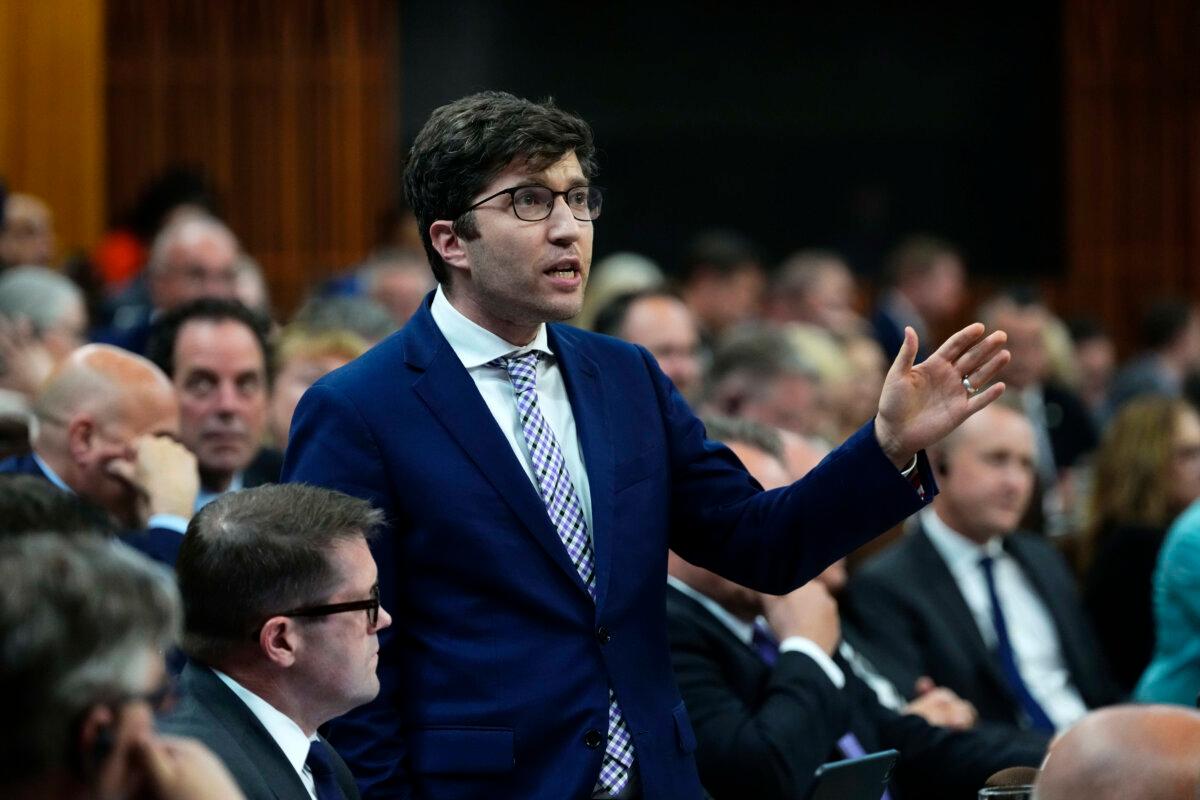 Conservative MP Garnett Genuis rises during Question Period in the House of Commons on Parliament Hill in Ottawa on June 17, 2025. (The Canadian Press/Justin Tang)