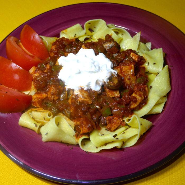 Chicken Hungarian Goulash With Caraway Pappardelle