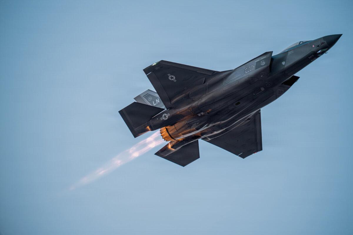 A U.S. Air Force F-35 takes flight in the Middle East in support of Operation Epic Fury, on March 2, 2026. (U.S. Air Force Photo)