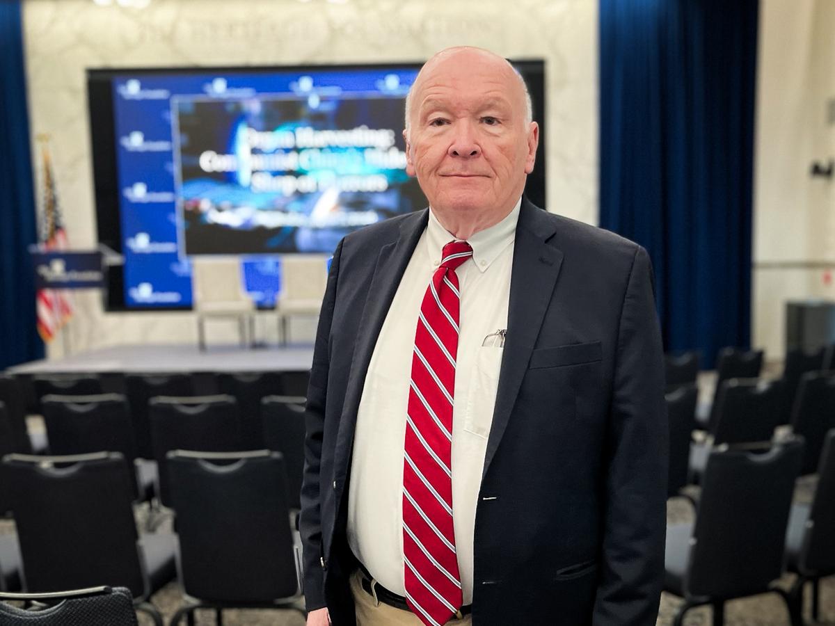 Chuck Donovan, copresident of the Science Alliance for Life and Technology, at the event "Organ Harvesting: Communist China’s Hideous Shop of Horrors," hosted by the Heritage Foundation in Washington on April 7, 2026. (Eva Fu/The Epoch Times)